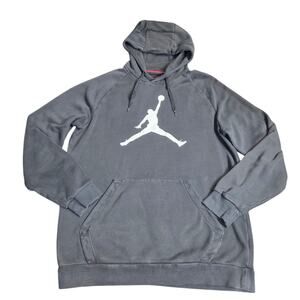 Jordan Jump Man Hoodie Mens‎ Large Black Fleece Big Logo Long Sleeve Pullover